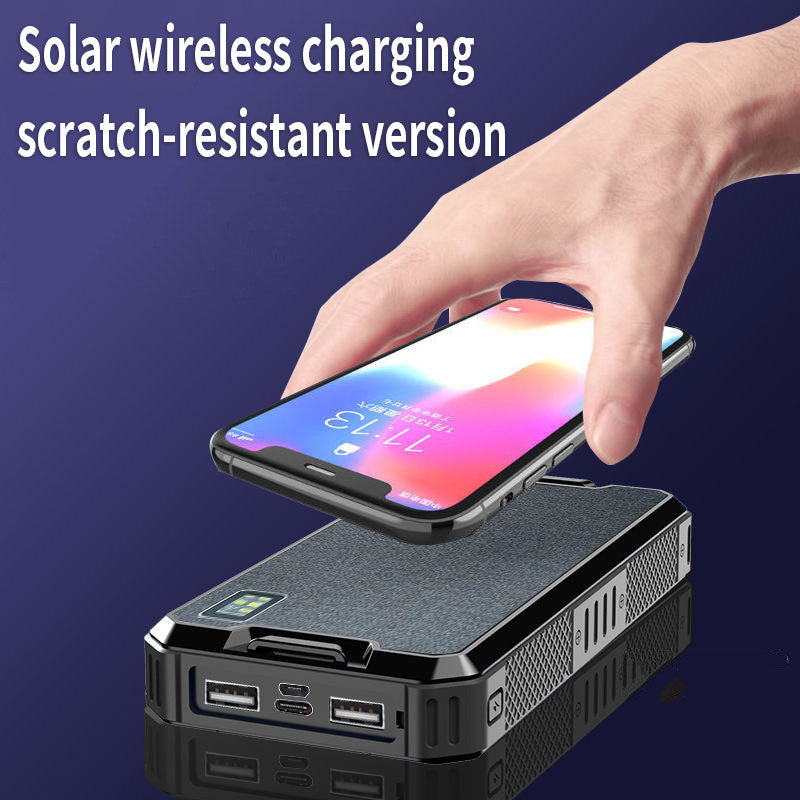 Solar Wireless Power Bank Portable 80000mAh High Capacity Charger External Battery LED Flashlight for IPhone mi Outdoor Travel