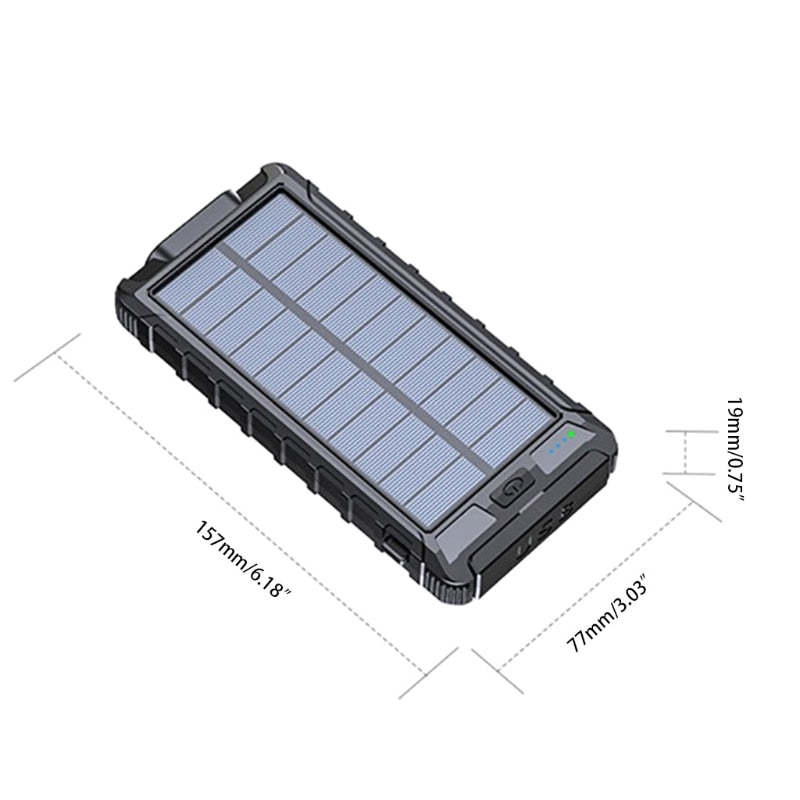 Solar Fast Charging Power Bank Portable 80000mAh Charger Waterproof  External Battery Flashlight For Xiaomi iPhone Samsung